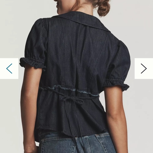Anthropologie Denim Keira Pilcro Blouse Size M - Picture 4 of 8